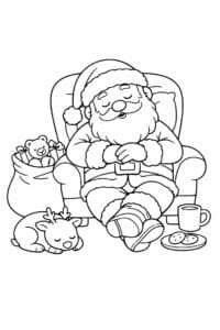 tegning af Sovende julemand – Calm and cozy