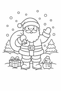 tegning af Julemand i sne – Soft and wintery