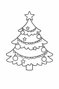 tegning af Juletræ med stjerne – Classic and simple