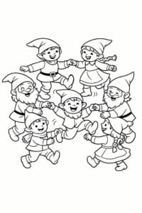 tegning af Dansende nisser – Fun and playful
