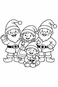tegning af Smilende nisser – Friendly and easy