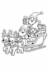tegning af Nisser på kane – Fun and magical