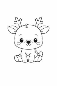tegning af Sødt rensdyr – Cute and simple