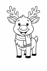 tegning af Smilende rensdyr – Friendly and easy