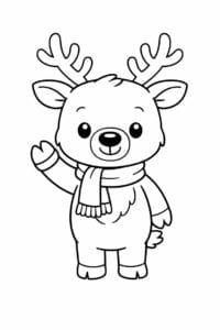 tegning af Vinkende rensdyr – Cute and playful