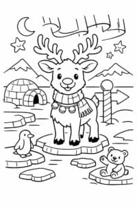 tegning af Rensdyr på Nordpolen – Magical and fun