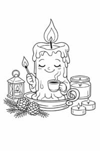 tegning af Cozy stearinlys – Elegant and warm