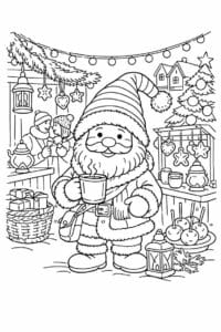 tegning af Cozy julemarked – Warm and nostalgic