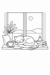 tegning af Cozy vindueskarm – Peaceful and simple