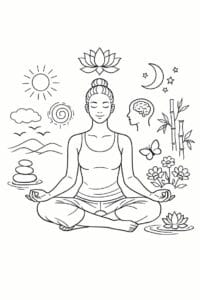 tegning af Mindfulness yoga – Gentle and relaxing