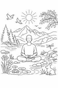 tegning af Mindfulness in nature – Natural and peaceful