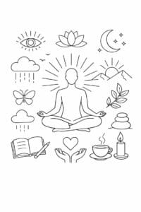 tegning af Mindfulness journal – Minimal and focused