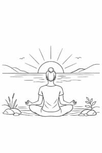 tegning af Mindfulness sunset – Soft and relaxing