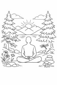tegning af Mindfulness forest – Natural and calm
