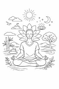tegning af Mindfulness peaceful mind – Gentle and balanced