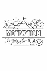 tegning af Motivation quote – Simple and strong
