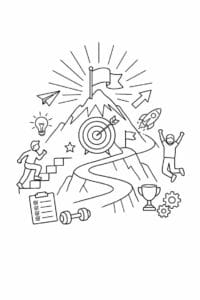 tegning af Motivation progress – Positive and clean