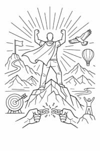 tegning af Motivation courage – Bold and uplifting