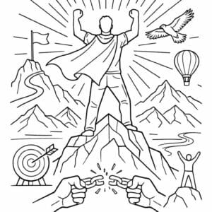 tegning af Motivation courage - Bold and uplifting