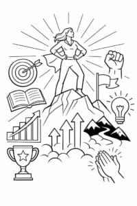 tegning af Motivation confidence – Empowering and bold
