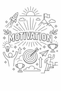 tegning af Motivation positive energy – Bright and inspiring