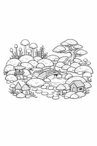 tegning af Tiny moss garden – Earthy and calm