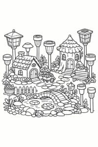 tegning af Tiny garden lights – Warm and inviting