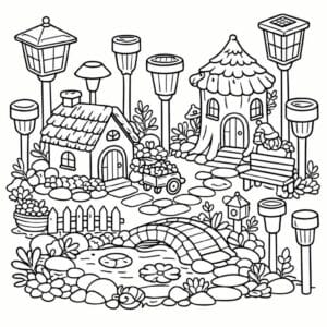 tegning af Tiny garden lights - Warm and inviting