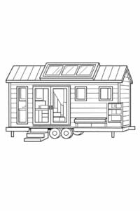 tegning af Tiny home with skylight – Bright and airy