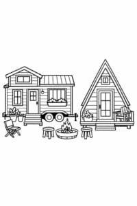 tegning af Tiny home exterior – Simple and charming
