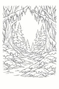 tegning af Skoven med mos – Soft and earthy