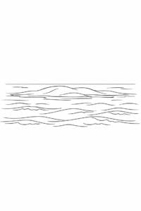 tegning af Havet med sandbanke – Minimal and calm