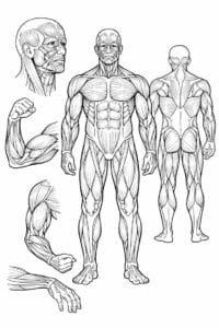 tegning af Anatomi af muskler – Detailed and realistic