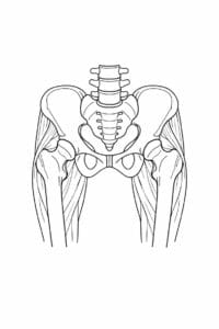 tegning af Anatomi af hofter – Clinical and modern
