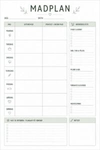 skabelon af madplan – Scandinavian skabelon af madplan – Scandinavian