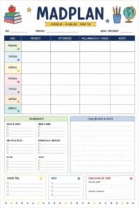skabelon af madplan – School Theme skabelon af madplan – School Theme