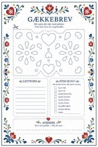 skabelon af gækkebrev – Scandinavian Folk Art skabelon af gækkebrev – Scandinavian Folk Art