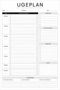 skabelon af ugeplan – minimalist skabelon af ugeplan – minimalist
