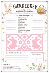 skabelon af gækkebrev – Easter Bunny Theme skabelon af gækkebrev – Easter Bunny Theme