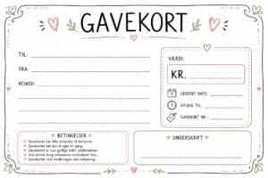 skabelon af gavekort – Cute Hand Drawn skabelon af gavekort – Cute Hand Drawn