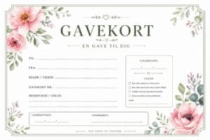 skabelon af gavekort – Floral Watercolor skabelon af gavekort – Floral Watercolor
