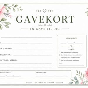 skabelon af gavekort - Floral Watercolor