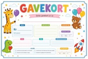skabelon af gavekort – Playful Kids Theme skabelon af gavekort – Playful Kids Theme