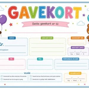 skabelon af gavekort - Playful Kids Theme