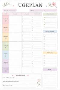 skabelon af ugeplan – Pastel Aesthetic skabelon af ugeplan – Pastel Aesthetic