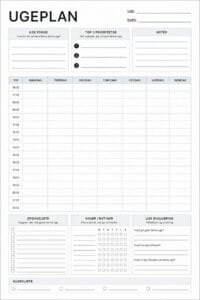skabelon af ugeplan – Modern Productivity skabelon af ugeplan – Modern Productivity