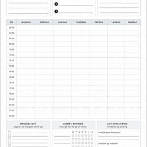 skabelon af ugeplan - Modern Productivity