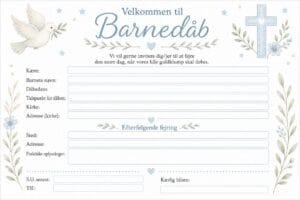 skabelon af Barnedåbs invitation – Blød pastel illustration