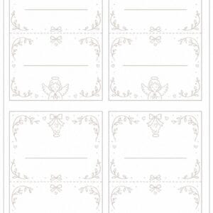 skabelon af Bordkort til barnedåb skabelon - Delicate Line Art