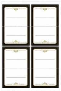 skabelon af Bordkort til firmafest skabelon – Elegant Black & Gold